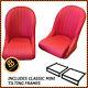 Bb Vintage Red Bucket Seats Low Rounded Back + Tilting Subframe Classic Mini