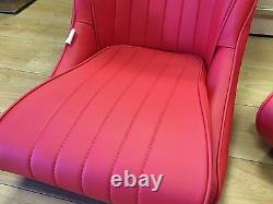 BB Vintage Red Bucket Seats Low Rounded Back + Tilting Subframe CLASSIC MINI