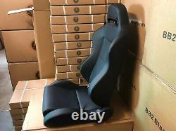 BB3 Pair Reclining Bucket Sports Seats Black + Subframes Direct Fit DEFENDER