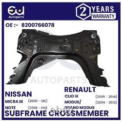 Front Subframe Crossmember For Nissan Micra Mk3 Note Renault Clio Mk3 Modus