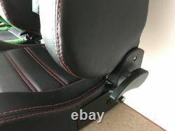 Pair BB4 Reclining Bucket Sports Seats Black + Tilting Subframe CLASSIC MINI
