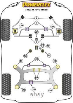 Powerflex Rear Subframe Front & Rear Bush Inserts for BMW M140i 340i 440i M240i