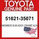 Toyota Genuine Oem 51021-35071 Crossmember Sub-assy, Frame Auxiliary 5102135071